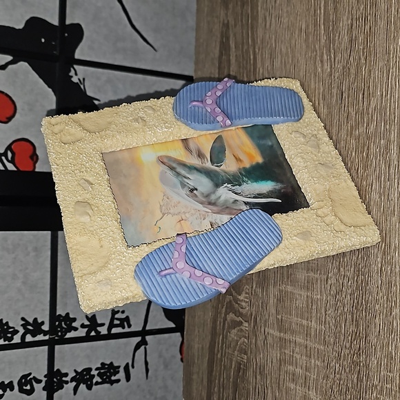 Framed Dolphin at Sunset‎ Colorful  Watercolor Oil Painting Art Print - Picture 5 of 11